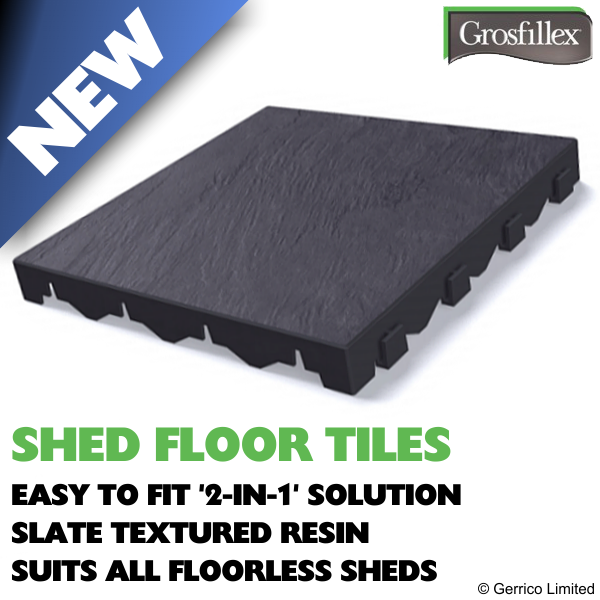 Grosfillex® Plastic Shed Floor Tiles *Slate* A1 Sheds